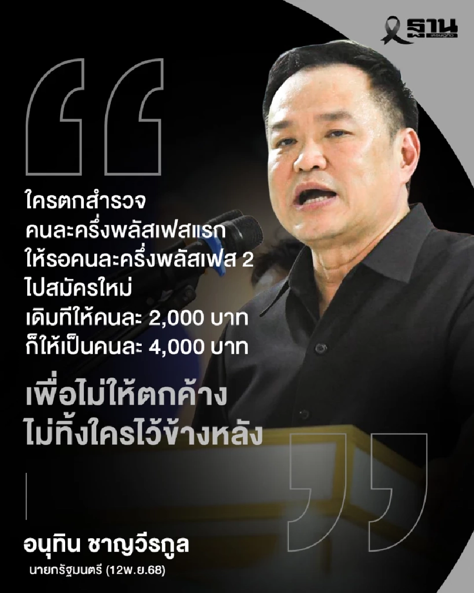 นายอนุทิน ชาญวีรกูล นายกรัฐมนตรีและรัฐมนตรีว่าการกระทรวงมหาดไทย 