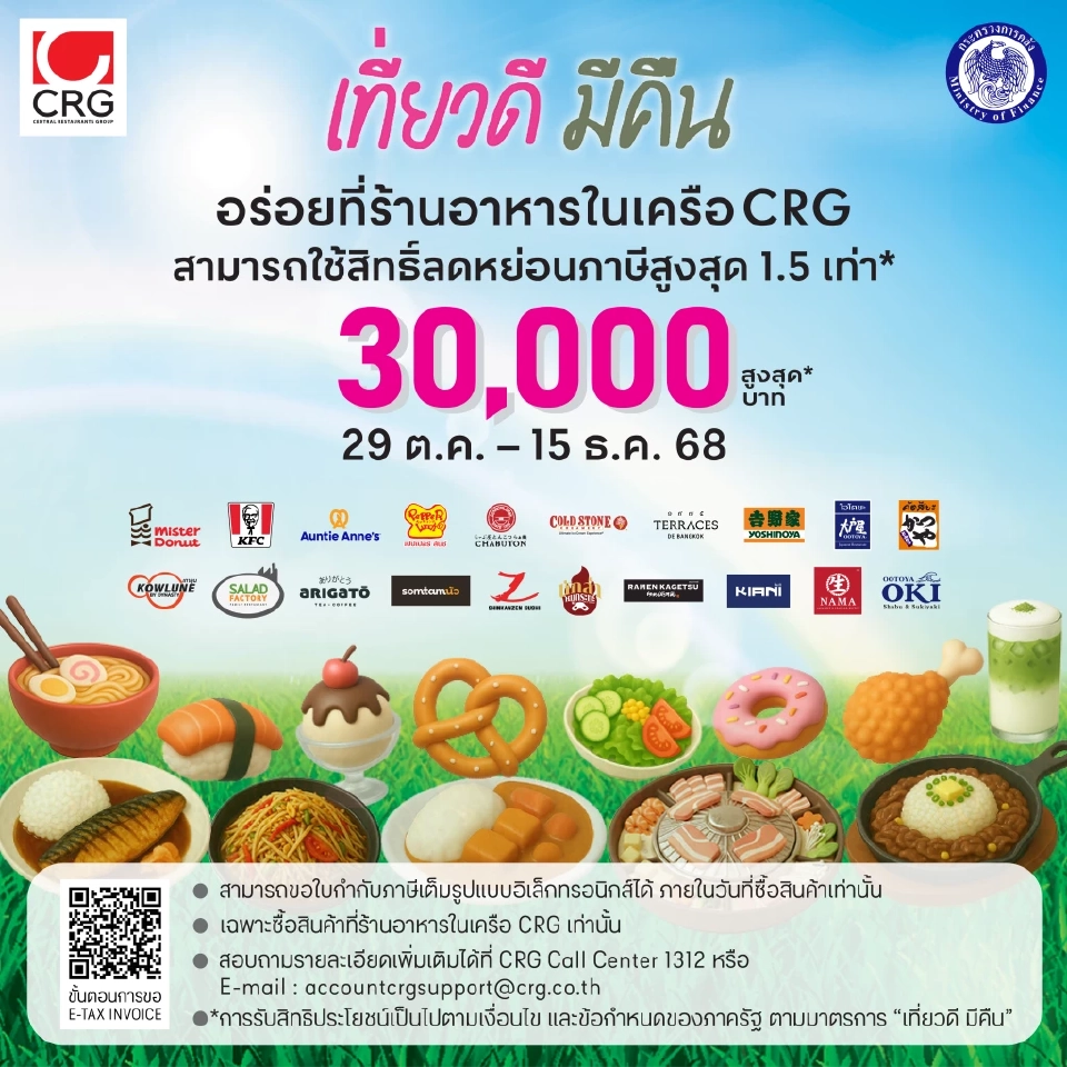 มัดรวม ห้าง-โรงแรม-ร้านค้า-ร้านอาหารร่วมลดหย่อนภาษี \'เที่ยวดีมีคืน\'