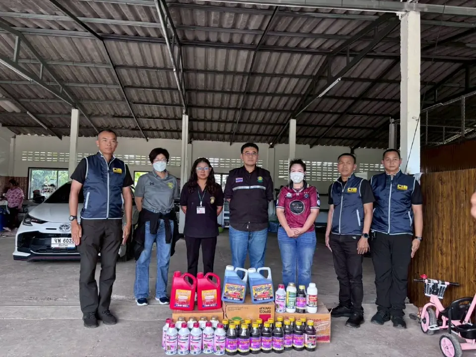 กรมวิชาการเกษตร–บก.ปคบ. บุกยึดสารเคมีเกษตรเถื่อน ขายผ่านออนไลน์ กว่า 1 ล้าน