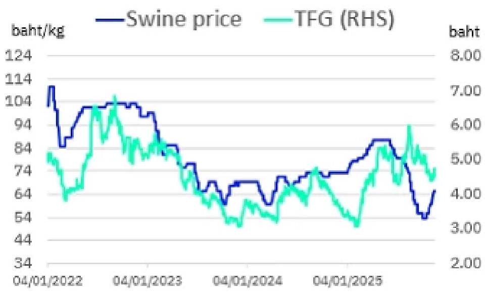 ราคาหมูบวก 5 สัปดาห์ติด