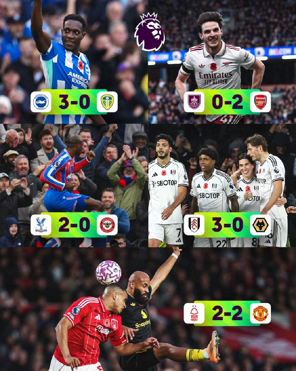 ผลบอลสด-สรุปผลการแข่งขันฟุตบอลพรีเมียร์ลีก อังกฤษ 2025/26 สัปดาห์ที่ 10