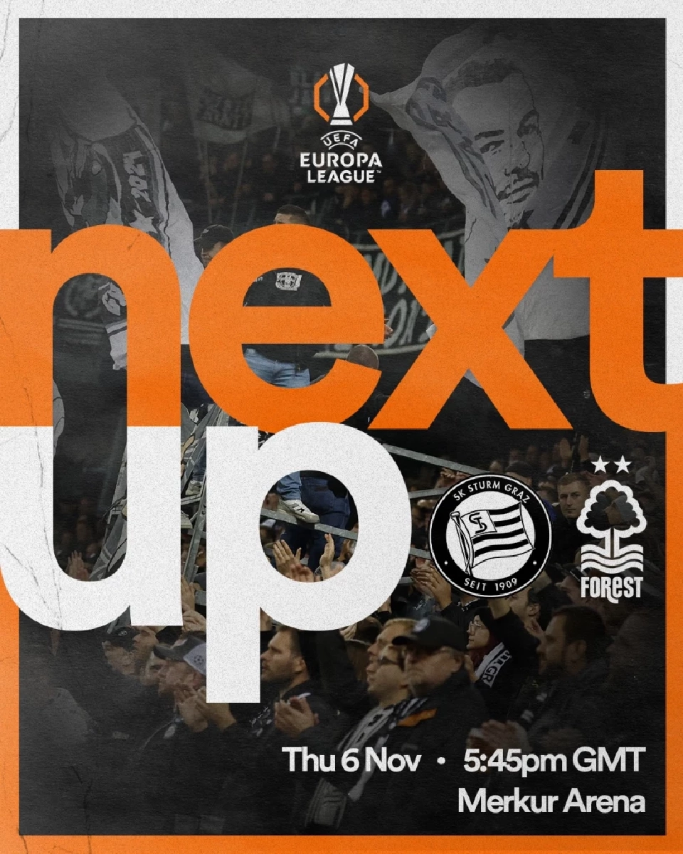 โปรแกรมถ่ายทอดสด ยูฟ่า ยูโรปา ลีก คืนวันพฤหัสบดีนี้ สตวร์ม กราซ พบ ฟอเรสต์