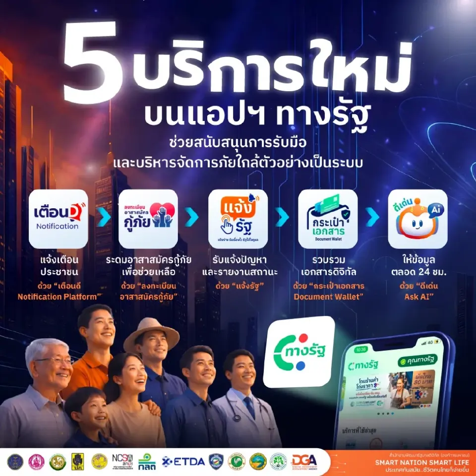 DGA เปิดตัว 5 บริการแก้ปัญหาภัยที่อยู่ใกล้ตัวคนไทยผ่านทางรัฐ