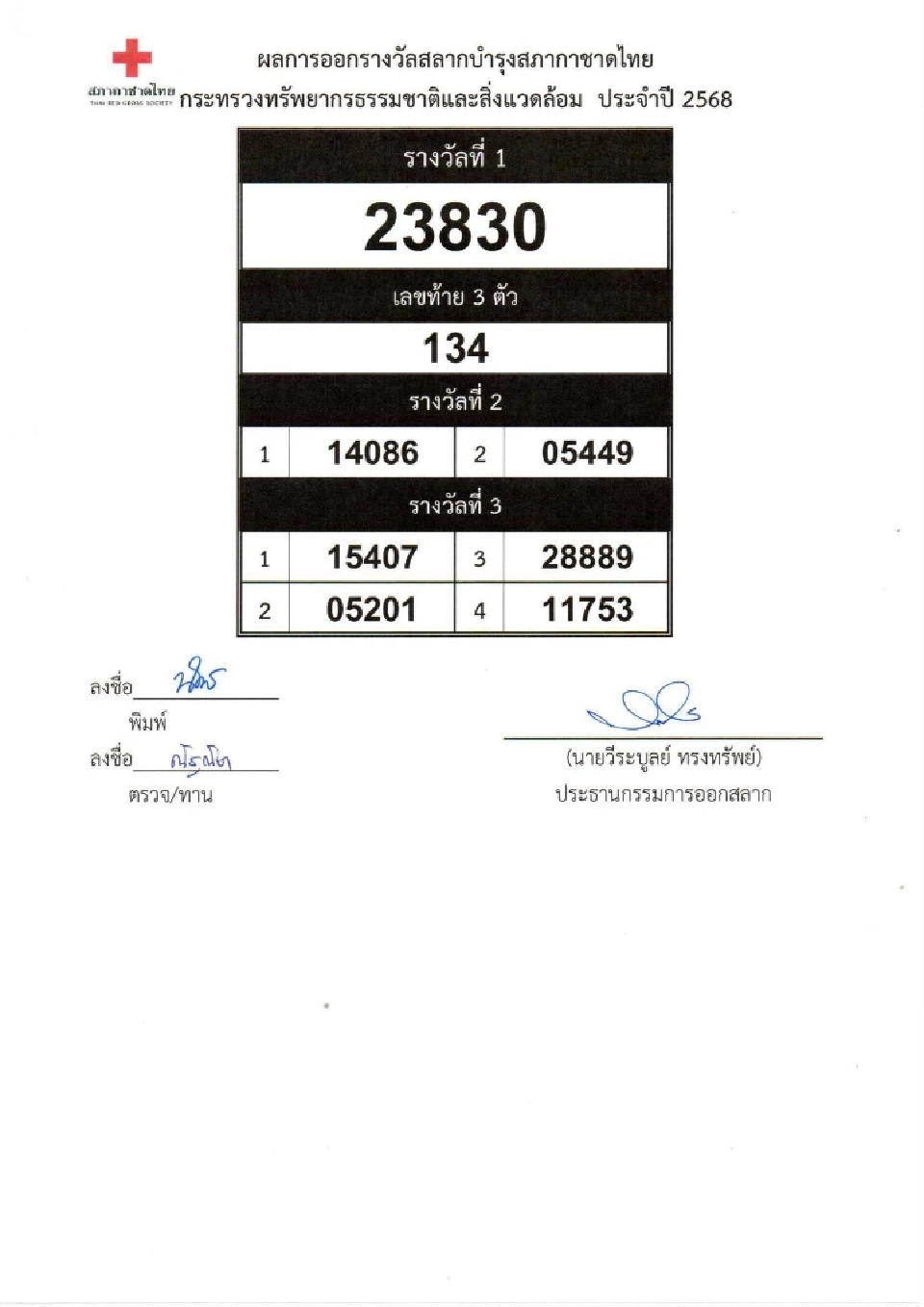 ตรวจสลากกาชาด 2568 เช็กผลการออกรางวัล ดูผลออนไลน์ที่นี่