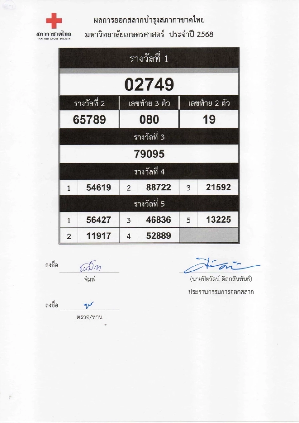 ตรวจสลากกาชาด 2568 เช็กผลการออกรางวัล ดูผลออนไลน์ที่นี่