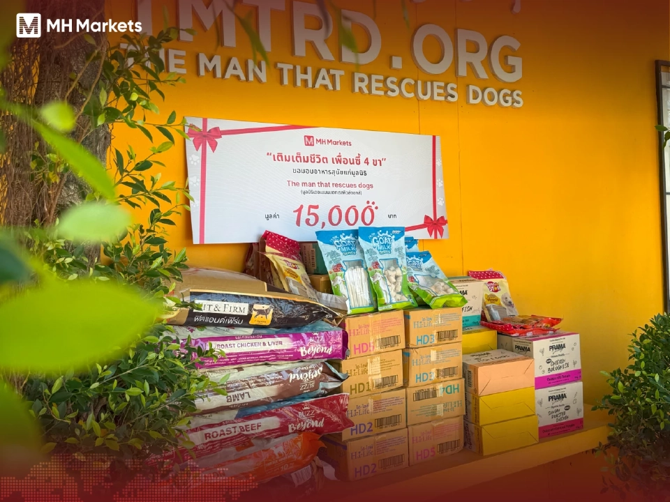 MH Markets ลงพื้นที่ชลบุรี มอบอาหารสุนัขหนุนมูลนิธิ The Man That Rescues Dogs
