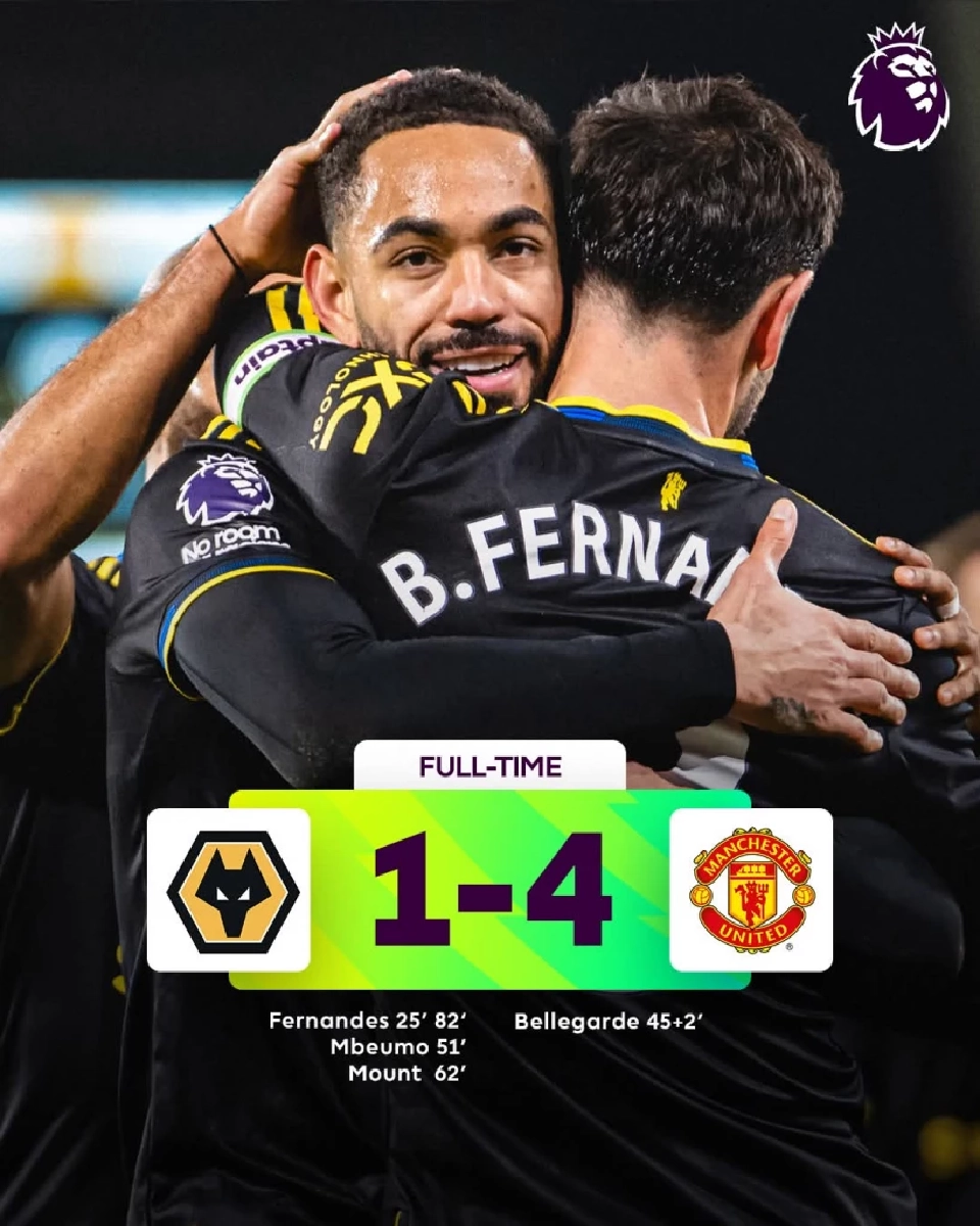 แมนยู บุกถล่ม วูล์ฟแฮ​มป์ตัน​ สรุปผลบอลสด ผลการแข่งขันฟุตบอลพรีเมียร์ลีก อังกฤษ 2025/26 สัปดาห์ที่ 15 