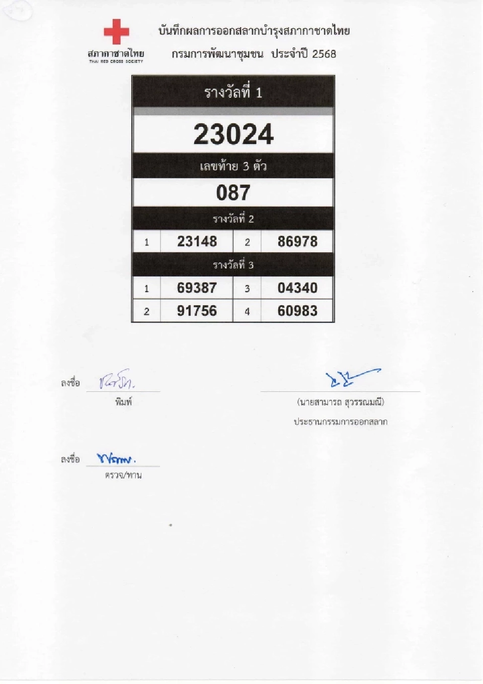 ตรวจสลากกาชาด 2568 เช็กผลการออกรางวัล ดูผลออนไลน์ที่นี่