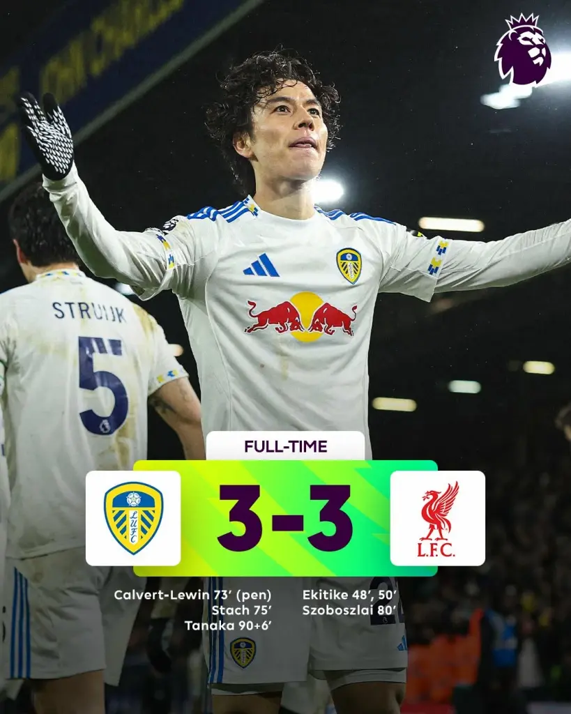 สรุปผลบอลสด ผลบอลพรีเมียร์ลีก อังกฤษ 2025/26 สัปดาห์ที่ 15