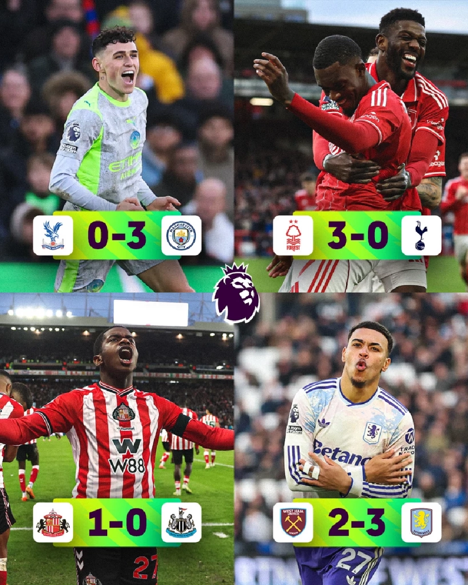 สรุปผลบอลสด ผลการแข่งขันฟุตบอลพรีเมียร์ลีก อังกฤษ 2025/26 สัปดาห์ที่ 16