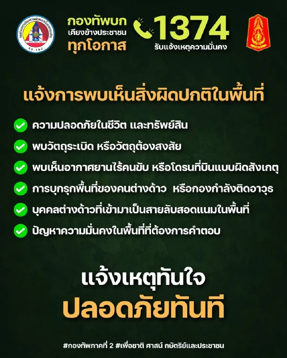 ชายแดนไทย–กัมพูชาคลี่คลาย กองทัพภาคที่ 2 ขอปชช.กลับบ้านตามแผน