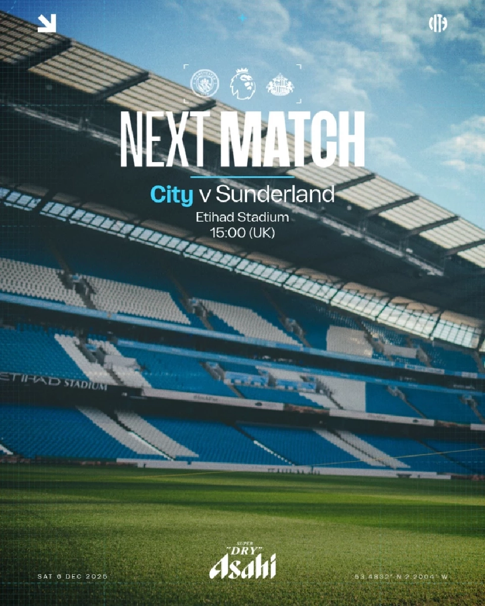 LIVE ดูบอลสด พรีเมียร์ลีกวันนี้ แมนซิตี้ พบ ซันเดอร์แลนด์ ถ่ายทอดสด 22.00 น.