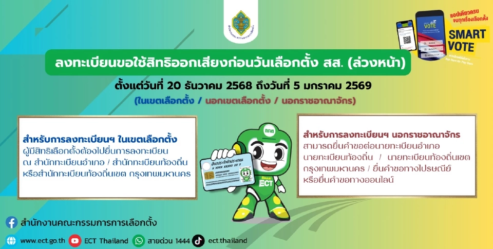 ระบบลงทะเบียนเลือกตั้งล่วงหน้าของกกต.