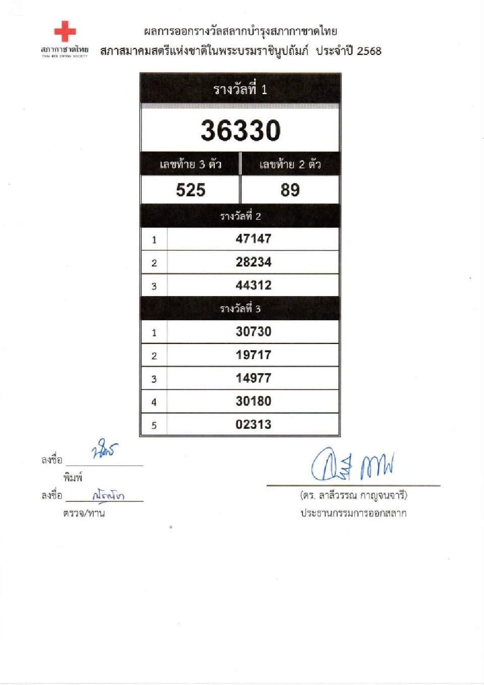 ตรวจสลากกาชาด 2568 เช็กผลการออกรางวัล ดูผลออนไลน์ที่นี่