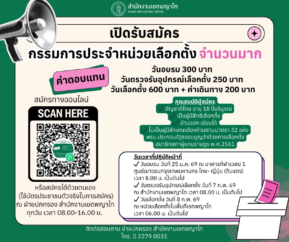 กทม.เปิดรับสมัครกรรมการประจำหน่วยเลือกตั้ง 2569 เช็กคุณสมบัติ เงื่อนไขที่นี่