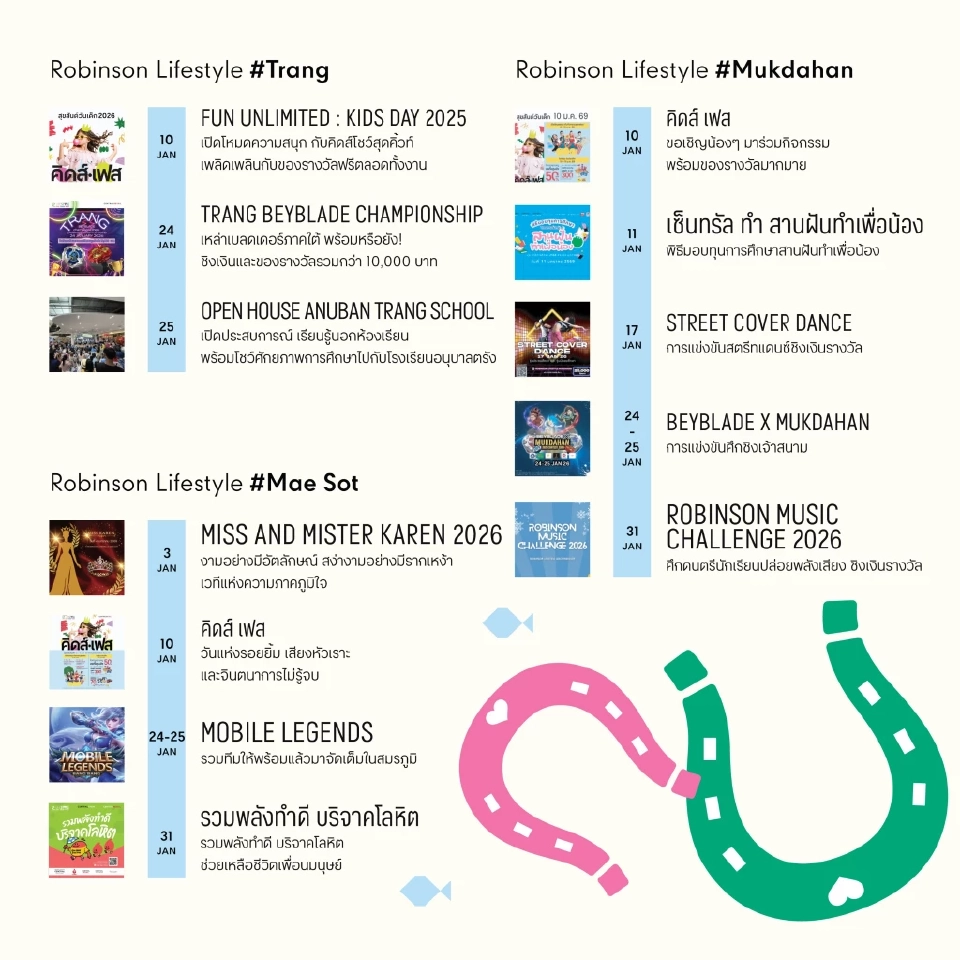 'โรบินสัน' ชวนเช็คอินกิจกรรมทั่วไทย อัดกว่า 100 อีเว้นท์ตลอดเดือน ม.ค. 2569