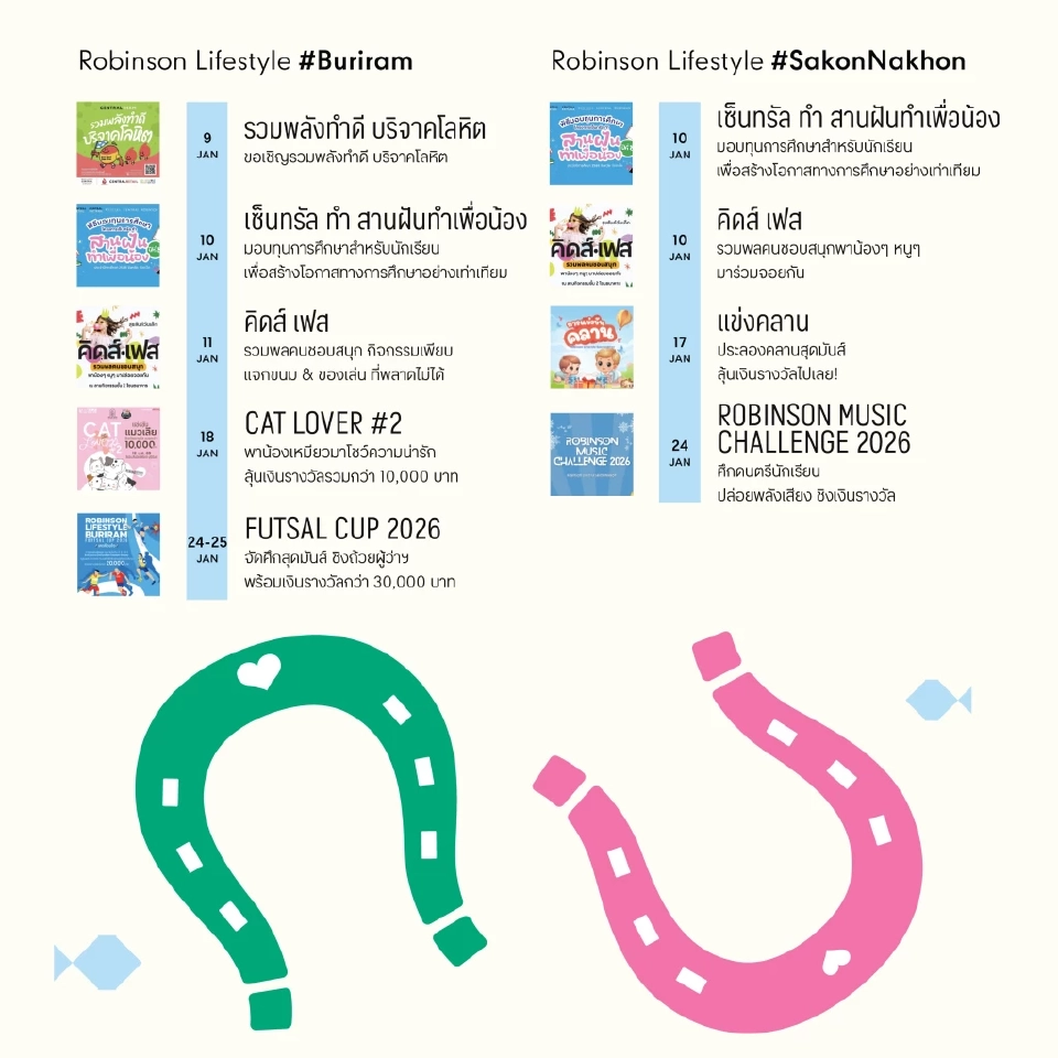 'โรบินสัน' ชวนเช็คอินกิจกรรมทั่วไทย อัดกว่า 100 อีเว้นท์ตลอดเดือน ม.ค. 2569