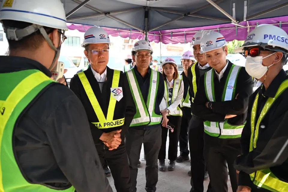 บอร์ด รฟม. ตรวจเข้มความปลอดภัย ความคืบหน้าก่อสร้าง 'รถไฟฟ้าสายสีม่วงใต้-สายสีส้ม'