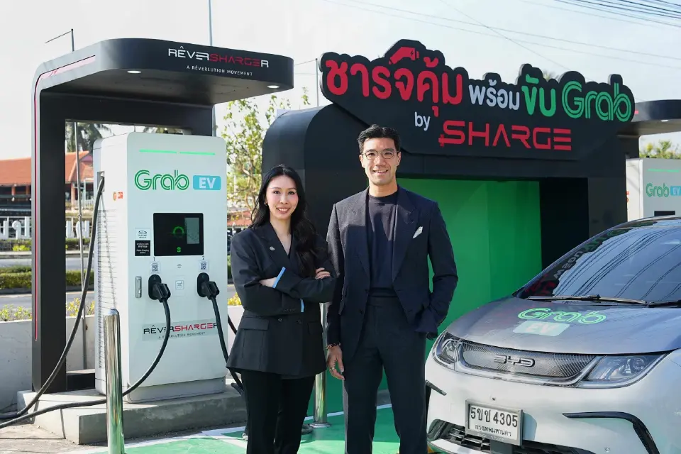 SHARGE ผนึก แกร็บ ทุ่ม 400 ล้าน เตรียมเปิดสถานีชาร์จรถ EV Grab