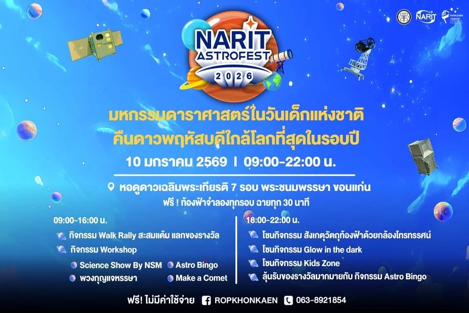 เช็คพิกัดขอนแก่น “งานวันเด็ก” 2569 ชม F-16-ส่องดาว-เที่ยวสวนสัตว์ฟรี