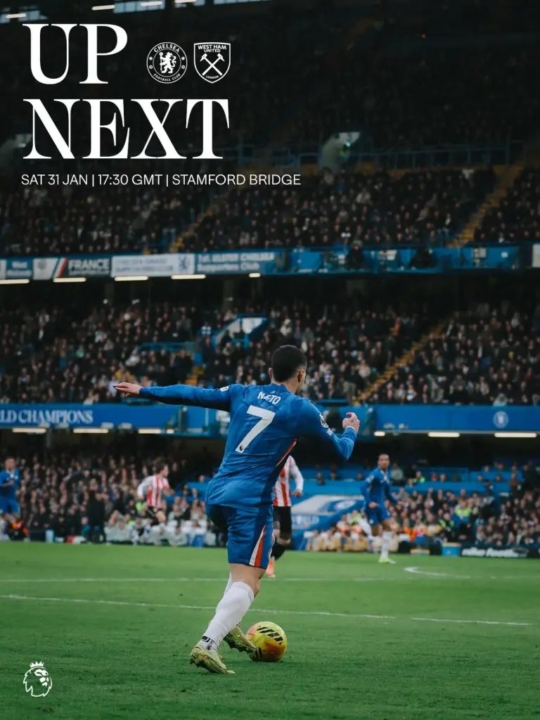 LIVE ดูบอลสด เชลซี พบ เวสต์แฮม ถ่ายทอดสดศึกลอนดอนดาร์บี้ 00.30 น.