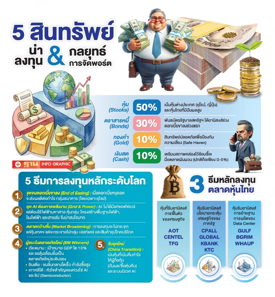 เปิดธีมบริหารเงินปี 2569 ชู 5 สินทรัพย์ รับมือเศรษฐกิจผันผวน 