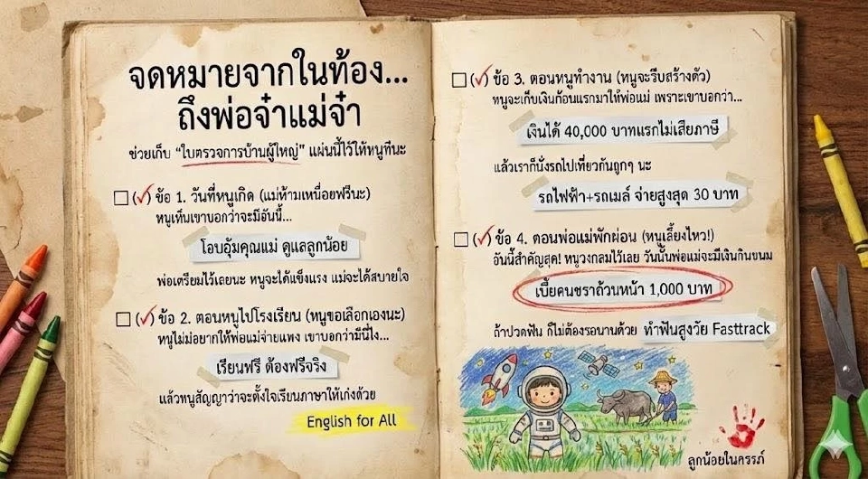 “พิมพ์รพี"สื่อสารนโยบาย ปชป. ผ่านจดหมายลูกในครรภ์ ชูเด็กไทยเกิดมาไม่จน
