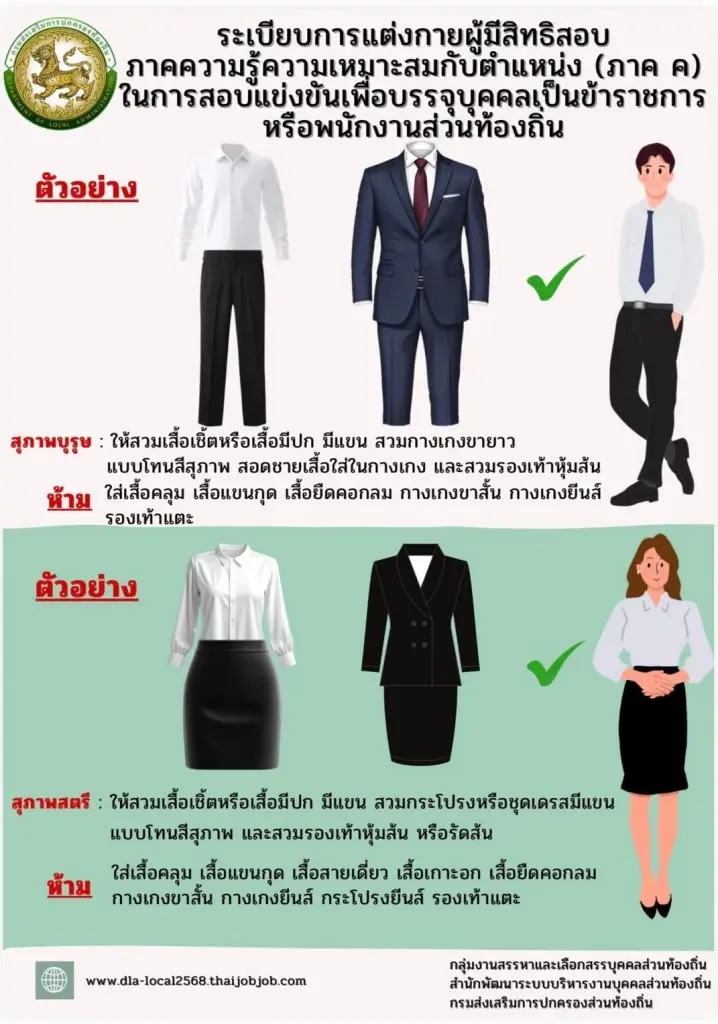 ระเบียบการแต่งกายสอบสัมภาษณ์ท้องถิ่น  68 ภาค ค