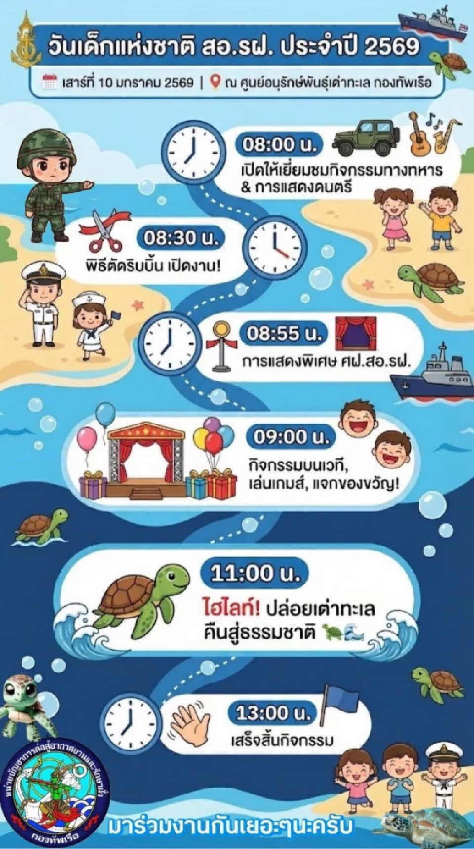 กองทัพเรือ เตรียมจัดกิจกรรมวันเด็กแห่งชาติ ประจำปี 2569 