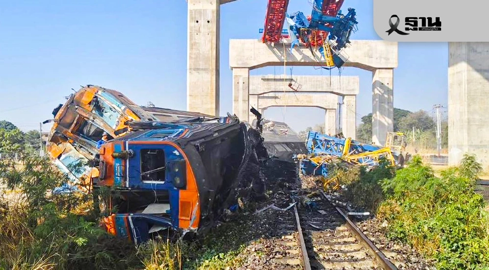 เครนก่อสร้าง ไฮสปีดไทย-จีนที่สีคิ้วถล่ม