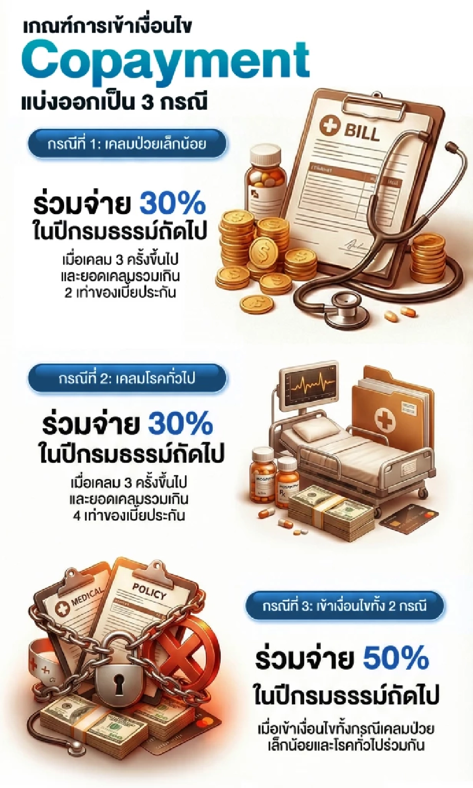 ปิดตำนานประกันสุขภาพแบบเหมาจ่าย  2ยักษ์ใหญ่บีบทำ Co-payment