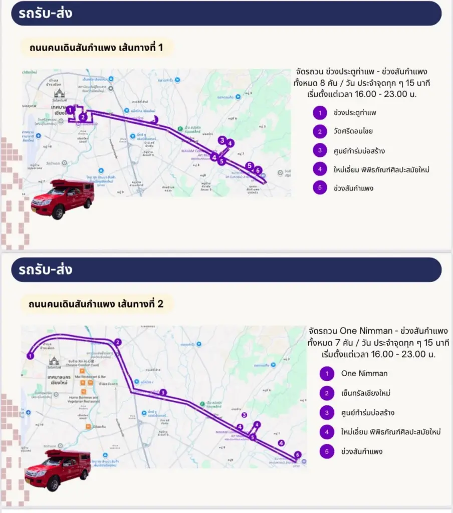 ถนนคนเดินสันกำแพง 2 เส้นทาง 