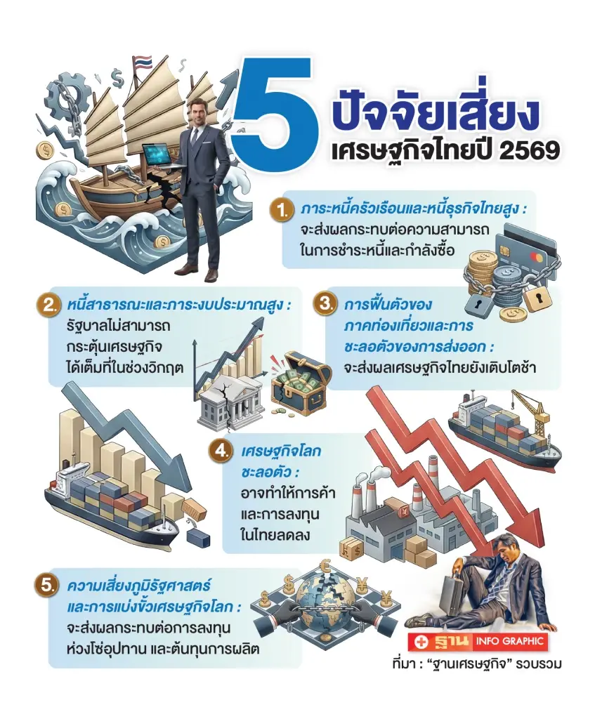 มรสุมเศรษฐกิจซัดกระหน่ำไทยปี 69 เอกชนหวังฝ่าวิกฤตจีดีพีโตเกิน 2% ดันขยายกำลังผลิตเพิ่ม