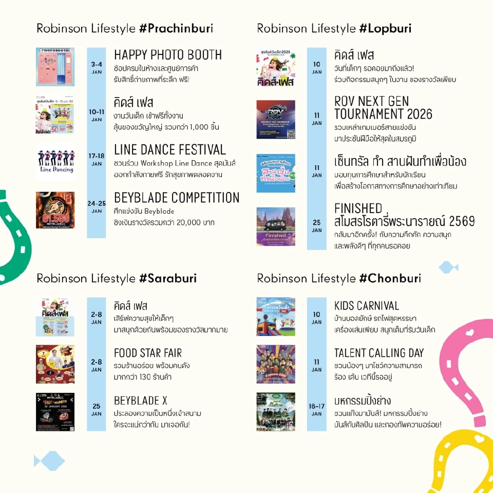 'โรบินสัน' ชวนเช็คอินกิจกรรมทั่วไทย อัดกว่า 100 อีเว้นท์ตลอดเดือน ม.ค. 2569