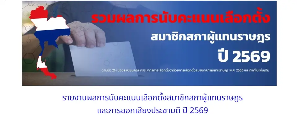 เช็กผลเลือกตั้ง -ประชามติ 2569 ลิงค์รายงานผลนับคะแนนอย่างไม่เป็นทางการ https://www.ect.go.th/ect_th/th/election-2026