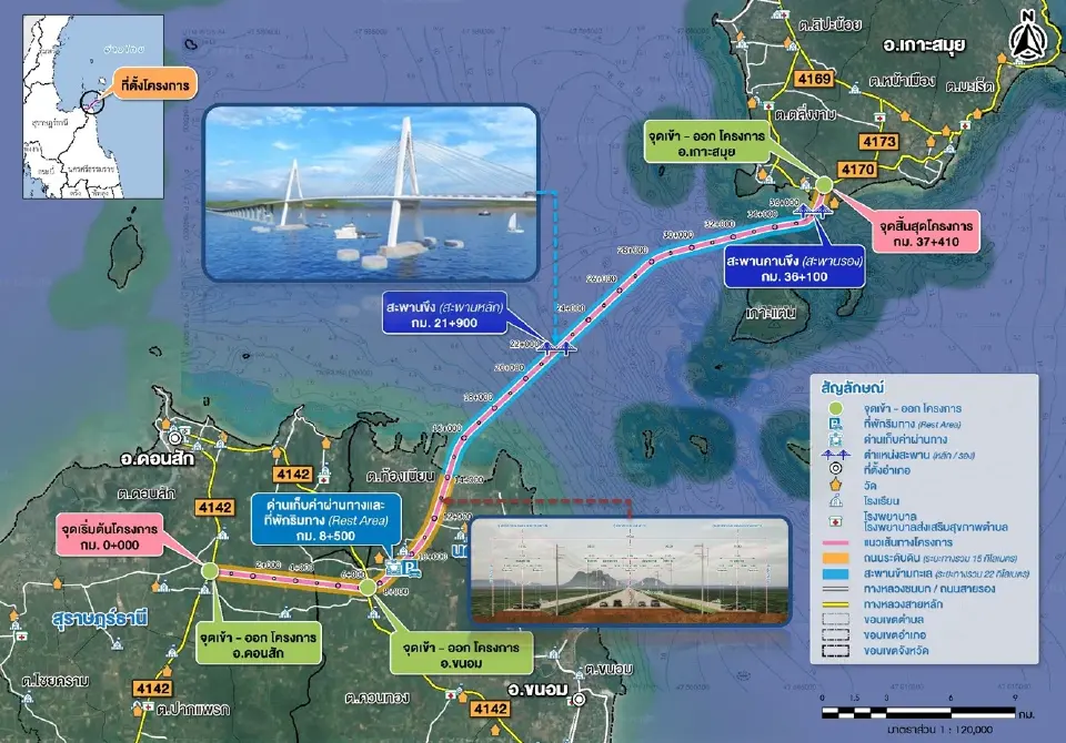 กทพ.ฟังเสียงเอกชนสร้าง 'สะพานเชื่อมเกาะสมุย' ชี้ค่าผ่านทาง 1-3 พัน เหมาะสม