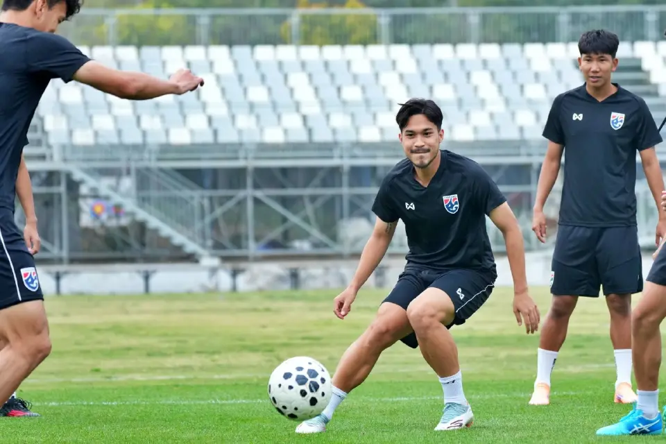 ฟุตบอลทีมชาติไทย U23 ลงสนามเตรียมความพร้อมก่อนดวลนัดสุดท้ายกับ เกาหลีเหนือ 