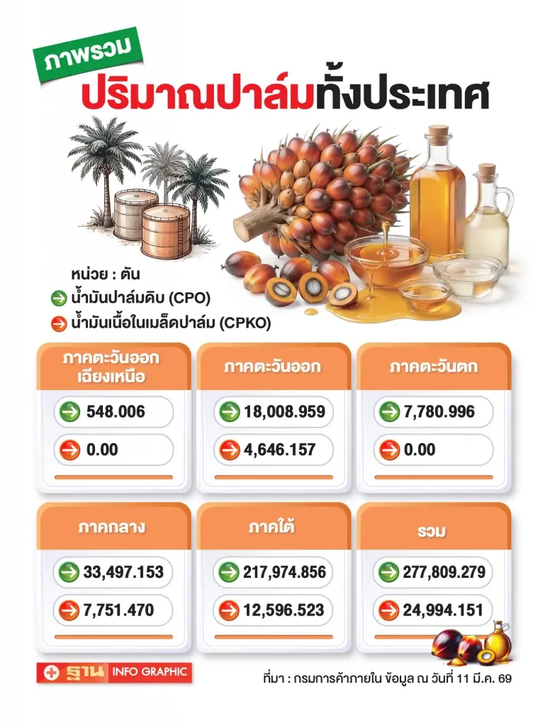 สภาเกษตรกร หนุนรัฐเร่ง B20 ใช้ปาล์มเสริมพลังงาน ลดพึ่งนำเข้าน้ำมัน