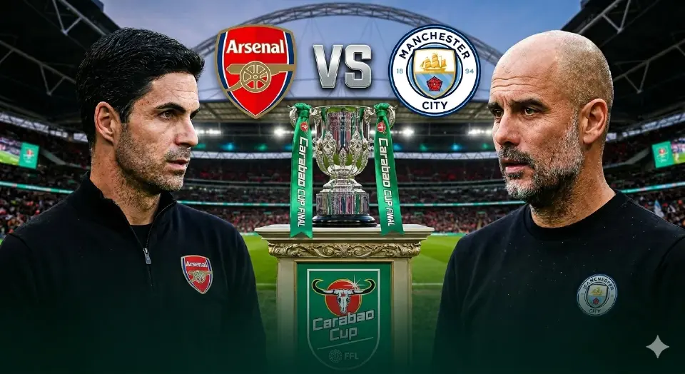 อาร์เซน่อล พบ แมนฯซิตี้ คู่ชิงชนะเลิศ ศึกคาราบาวคัพ 2025/26 เช็คเลยถ่ายทอดสดช่องไหน