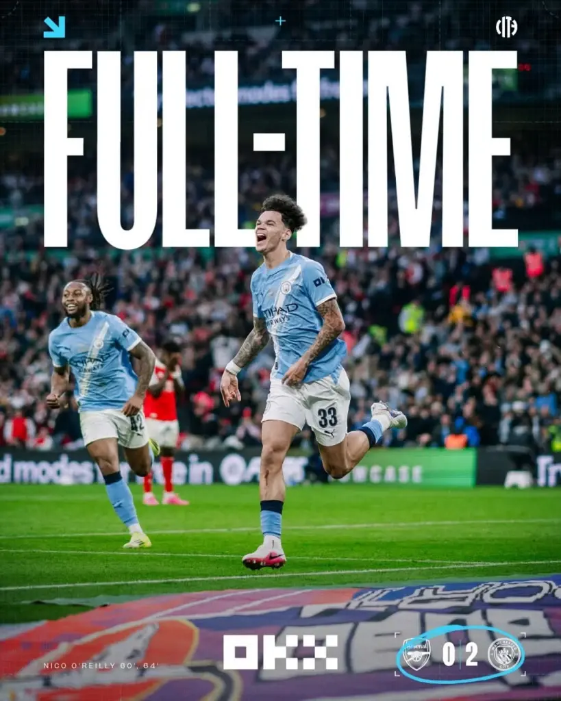แมนฯซิตี้ ชนะ อาร์เซนอล​ 2-0