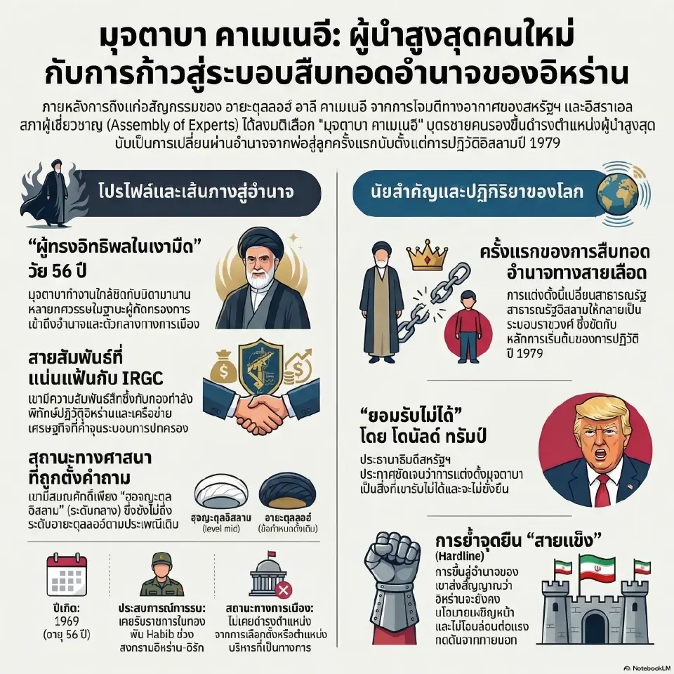 'โมจตาบา คาเมเนอี' แข็งกร้าวกว่าพ่อ ตัวเลือกเดียวที่กองทัพ IRGC ยอมสยบ