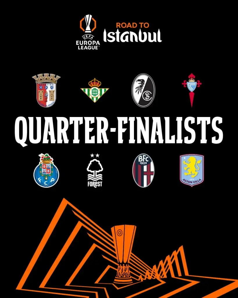 ทีมที่ผ่านเข้าสู่รอบ 8 ทีมสุดท้ายพร้อมการประกบคู่ ฟุตบอลยูฟ่า ยูโรปา ลีก 2025/26 
