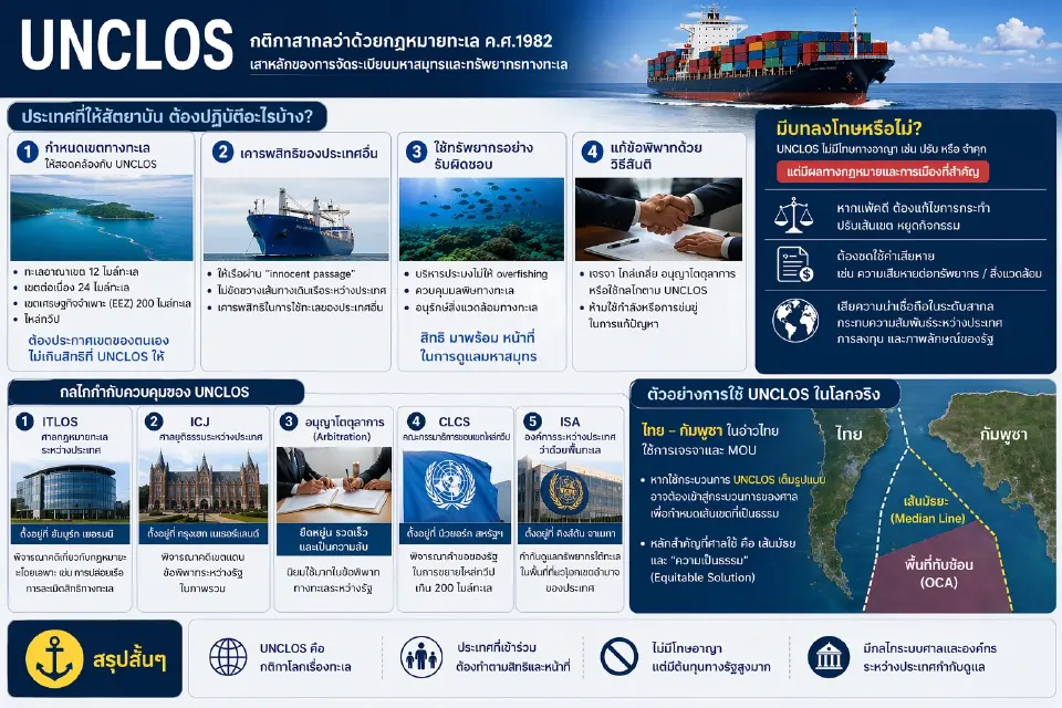 UNCLOS คืออะไร? ถอดรหัสกติกาสากลที่ไทย-กัมพูชา เดินเกมต่อรองพื้นที่ทับซ้อนทางทะเล