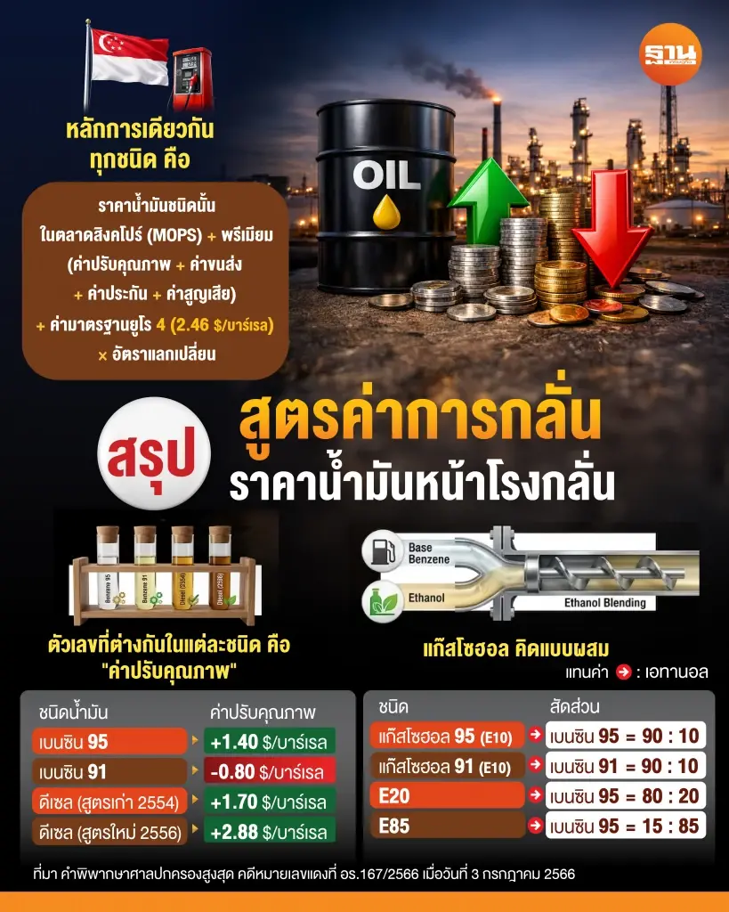 เปิดสูตรลับ “ค่าการกลั่น”โครงสร้างราคาน้ำมัน ไขคำตอบ ทำไมคนไทยจ่ายค่าน้ำมันแพง