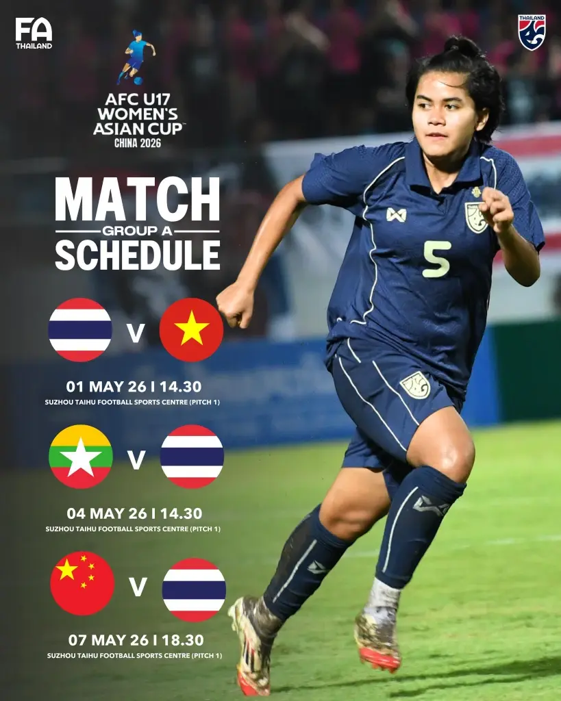 โปรแกรมการแข่งขันของ ฟุตบอลหญิงทีมชาติไทย รุ่นอายุไม่เกิน 17 ปี ในรายการ AFC U17 Women's Asian Cup China 2026