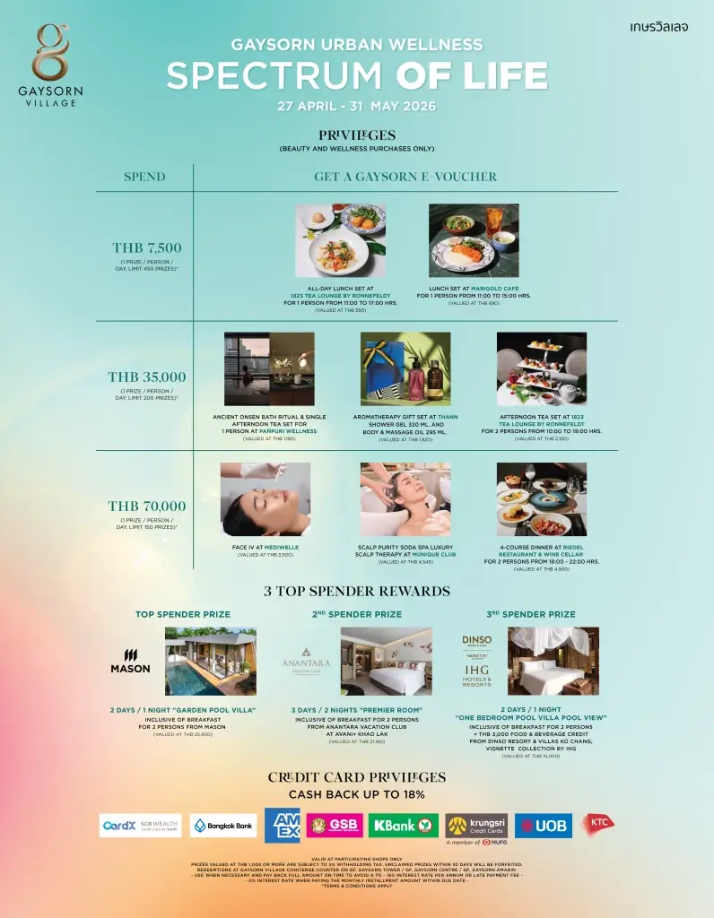เกษรวิลเลจ เปิด "Spectrum of LIFE" ดูแลสุขภาพ-ไลฟ์สไตล์ลักซ์ชัวรีใจกลางเมือง