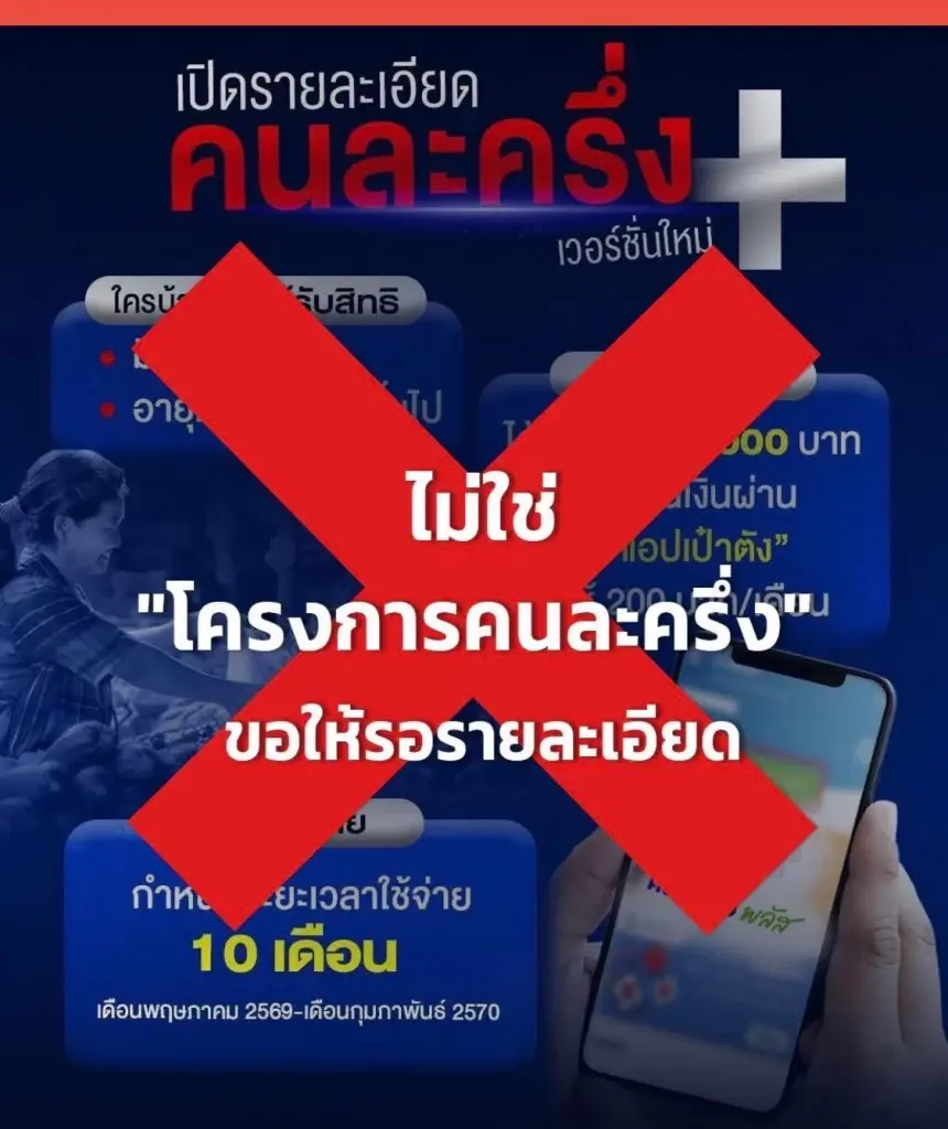 รัฐบาลแจงรายละเอียด "คนละครึ่งพลัส"ล่าสุด แจกคนละ 200 นาน 10 เดือน เป็นข่าวปลอม