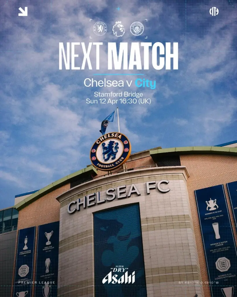 ตารางถ่ายทอดสดฟุตบอลพรีเมียร์ลีก 11-14 เม.ย.69 บิ๊กแมตซ์ เชลซี พบ แมนฯซิตี้ 