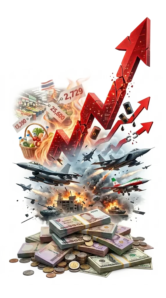 สงครามตะวันออกกลางพ่นพิษ ศูนย์วิจัยกสิกรไทยปรับเป้าเงินเฟ้อปี 69 แตะ 3.4%