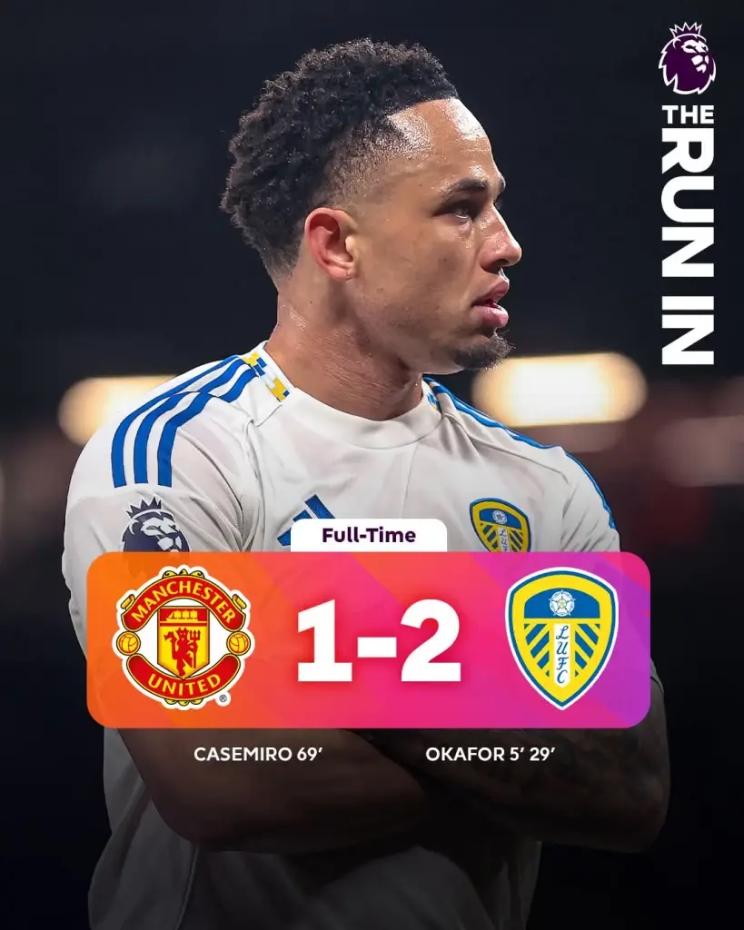 แมนฯยูไนเต็ด พ่ายคารังต่อ ลีดส์ 1-2 สรุปผลบอลทุกคู่ อัปเดตตารางคะแนนพรีเมียร์ลีก อังกฤษล่าสุด 14 เม.ย.69 พร้อมโปรแกรมนัดถัดไป บิ๊กแมตซ์ แมนซิตี้ VS อาร์เซนอล